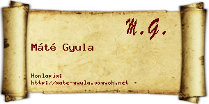 Máté Gyula névjegykártya