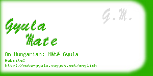 gyula mate business card