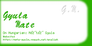 gyula mate business card